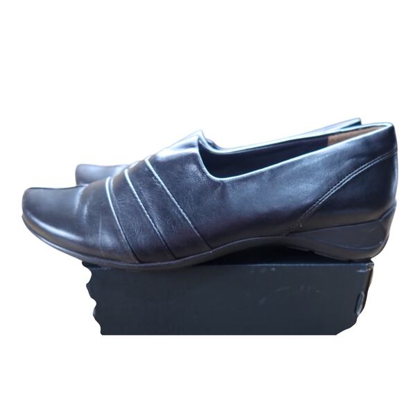 Paul Green 0Munich Brown Pleated Vamp Leather Slip-On Loafers - Picture 1 of 6